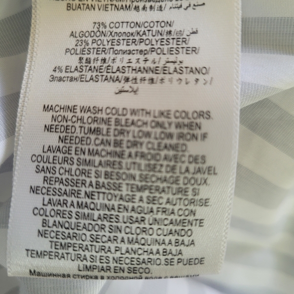 BCBGMAXAZRIA Gray White Striped Boxy Button Up Shirt XS Minimalist - Picture 10 of 10